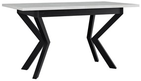 Τραπέζι Victorville 328, Άσπρο, Μαύρο, 79x80x140cm, 38 kg, Επιμήκυνση, Πλαστικοποιημένη μοριοσανίδα, Μέταλλο | Epipla1.gr