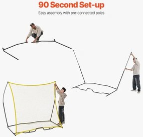 VEVOR 7x7FT Soccer Rebounder Portable Soccer Trainer Net with Portable Bag