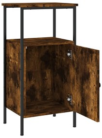 vidaXL Κομοδίνα 2 τεμ. Καπνιστή Δρυς 41 x 31 x 80 εκ. Επεξεργ. Ξύλο