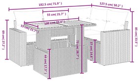 vidaXL Σετ Καναπέ Κήπου 5 Τεμαχίων Μαύρο Συνθετικό Ρατάν με Μαξιλάρια