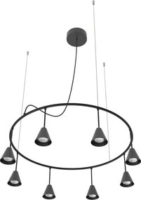 Κρεμαστό Πολύφωτο Rimini Circular Dangle ⌀78cm 8,5W 3000K 45° Μαύρο Ματ