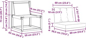 vidaXL Σειρά Καναπέ Εξωτερικού με μαξιλάρι 3 pcs Λευκό και Κρεμ