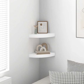 vidaXL Ράφια Τοίχου Γωνιακά 2 τεμ. Άσπρα 25x25x3,8 εκ. MDF