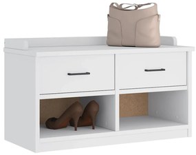 Πάγκος διαδρόμου "SANDNES" Λευκό 87x40x50 εκ. Πεύκο μασίφ ξύλο