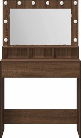 vidaXL Τραπέζι περιποίησης με ράφι Καφέ δρυς 75,5 x 41 x 135 εκ.