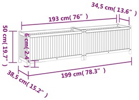 ΖΑΡΝΤΙΝΙΕΡΑ ΚΗΠΟΥ ΜΕ ΕΠΕΝΔΥΣΗ 199X38,5X50ΕΚ. ΜΑΣΙΦ ΞΥΛΟ ΑΚΑΚΙΑΣ 366443