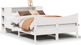 vidaXL Σκελετός Κρεβ. Χωρίς Στρώμα Λευκό 150x200 εκ Μασίφ Πεύκο