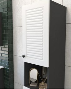 Stewehome Ντουλάπι Μπάνιου Στήλη Ανθρακί Ξύλο MDF με Ράφια 172x33x30 cm