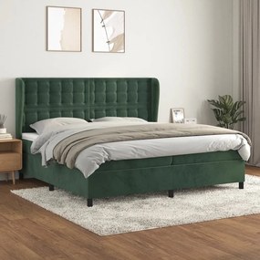 ΚΡΕΒΑΤΙ BOXSPRING ΜΕ ΣΤΡΩΜΑ ΣΚΟΥΡΟ ΠΡΑΣΙΝΟ 200X200ΕΚ. ΒΕΛΟΥΔΙΝΟ 3129474