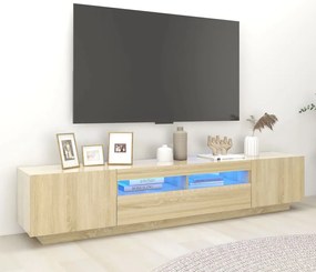vidaXL Έπιπλο Τηλεόρασης με LED Sonoma Δρυς 200 x 35 x 40 εκ.