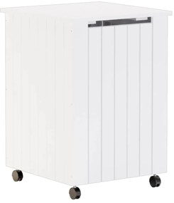 vidaXL Καλάθι Άπλυτων με Τροχούς RANA Λευκό 45x45x64εκ. Μασίφ Πεύκο