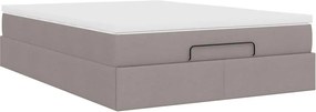 vidaXL Οθωμανικό κρεβάτι με στρώμα Taupe 140x200cm ύφασμα