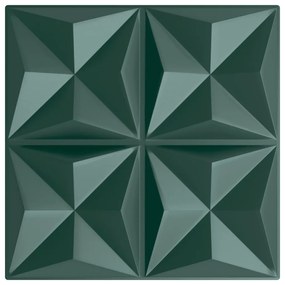 Πάνελ Τοίχου 12 τεμ. Πράσινη Origami 50 x 50 εκ. 3 μ² XPS - Πράσινο