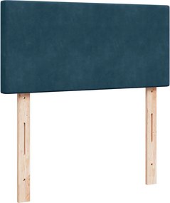 vidaXL Κρεβάτι Boxspring με Στρώμα Μπλε 90x200 εκ. Βελούδινο