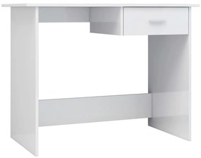 Γραφείο Γυαλιστερό Λευκό 100 x 50 x 76 εκ. από Επεξ. Ξύλο - Λευκό