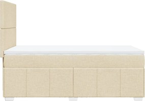 vidaXL Κρεβάτι Boxspring με Στρώμα Κρεμ 100 x 200 εκ. Υφασμάτινο