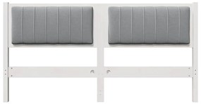 vidaXL Ταπετσαρισμένο κεφαλάρι Λευκό 160 cm Στερεά ξυλεία πεύκου