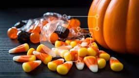 Intra Συλλεκτικό Ξύλινο Παζλ Plywood 4mm - Ποικιλία καραμέλας και διακόσμησης αποκριών Σε Ξύλινο Κουτί - Διαστάσεις Puzzle: 10x10 cm – 25 κομμάτια