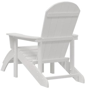 vidaXL Καρέκλα Adirondack με Ποδάρια Λευκή HDPE