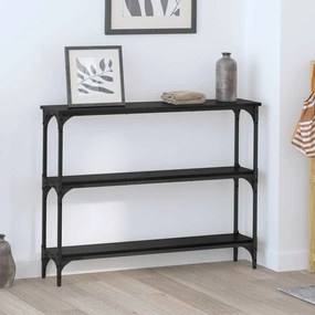 vidaXL Τραπέζι κονσόλας με ράφι Μαύρη δρυς 100 x 22.5 x 75 εκ