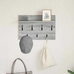 vidaXL Τοίχου Κρεμάστρα Γκρι sonoma 60 x 40 x 12 cm Επεξεργασμένο ξύλο