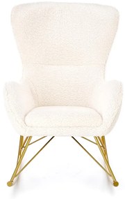 Κουνιστή καρέκλα Houston 1326, Κρεμ, Χρυσό, 106x72x100cm, 13 kg, Ταπισερί, Μεταλλικά | Epipla1.gr