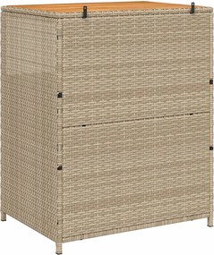 vidaXL Ντουλαπιού Μπεζ 70 x 50 x 87 εκ Πολυεστέρας και Ρόλυ Ράττεν