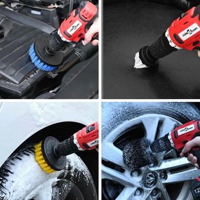 vidaXL Σετ Βούρτσας Αυτοκινήτου Πολύχρωμο συνθετικό ρατάν