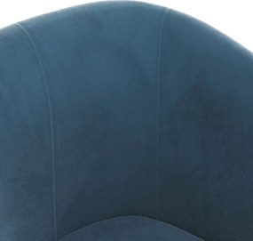vidaXL Πολυθρόνα Μπάρελ Σκούρο Μπλε Βελούδινη