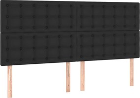 vidaXL Κεφαλάρι Κρεβατιού LED Μαύρο 200x5x118/128 εκ