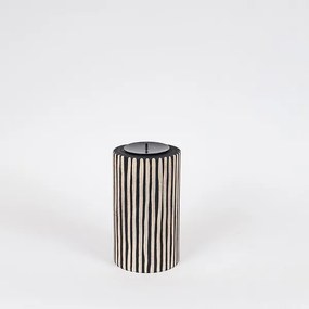 Κηροπήγιο Ξύλινο Μαύρο-Natural 12x25εκ. ESTHETI 819-00677