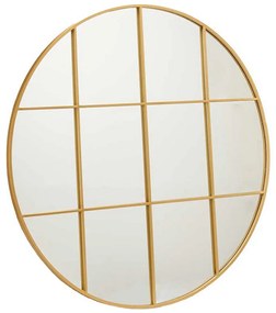 Τοίχο καθρέφτη Στρόγγυλο Χρυσό Μέταλλο (100 x 2,5 x 100 cm)