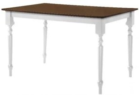 SALOON τραπέζι Άσπρο/Καρυδί 150x90x74cm Ε7053,5