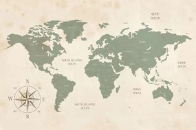 Εικόνα στο φελλό ενός αξιοπρεπούς παγκόσμιου χάρτη - 90x60  wooden
