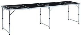 vidaXL Τραπέζι Beer Pong Πτυσσόμενο Μαύρο 240 εκ.