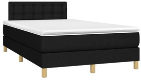 vidaXL Κρεβάτι Boxspring με Στρώμα & LED Μαύρο 120x190 εκ. Υφασμάτινο