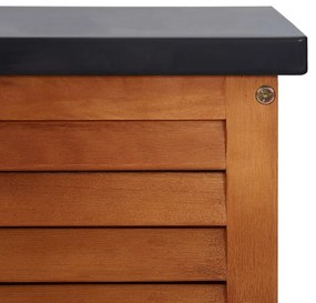 Μπαούλο Αποθήκευσης Κήπου 150x50x55 εκ. Μασίφ Ξύλο Ευκαλύπτου - Καφέ