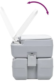 vidaXL Τουαλέτα Κάμπινγκ Φορητή Γκρι 20+10 Λίτρα