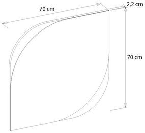 Καθρέπτης τοίχου Lava Μegapap χρώμα rota oak - ανθρακί 70x2,2x70εκ.