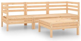 vidaXL Σαλόνι Κήπου Σετ 4 Τεμαχίων από Μασίφ Ξύλο Πεύκου