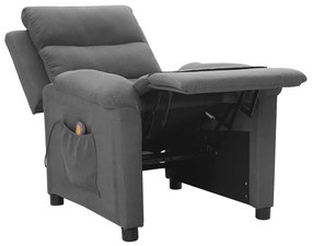 vidaXL Πολυθρόνα Μασάζ Ανοιχτό Γκρι Υφασμάτινη