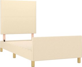 vidaXL Πλαίσιο κρεβατιού χωρίς στρώμα Κρέμα 80x200 cm Ύφασμα