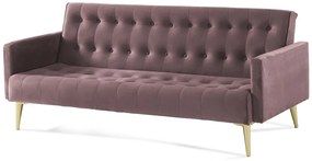 Καναπές κρεβάτι τριθέσιος 200x79x74 British Click-Clack ύφασμα χρώμα V-15 και χρυσά πόδια