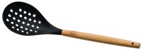 Estia Κουτάλα Τρυπητή Bamboo Essentials 32cm Σιλικόνης Μαύρη 01-14643
