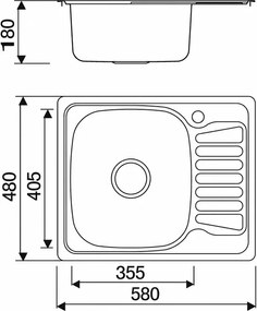 Karag BL896 Satine 58x48- Ανοξειδωτος Νεροχυτης