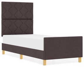 vidaXL Κρεβάτι Σκελετός Σκούρο Καφέ 80x200 εκ. Υλικό Ύφασμα