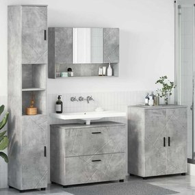 vidaXL Σετ Επίπλων Μπάνιου 4 pcs Γκρι σκυροδέματος 30 x 35 x 192 εκ.