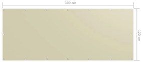 vidaXL Διαχωριστικό Βεράντας Κρεμ 120 x 300 εκ. Ύφασμα Oxford