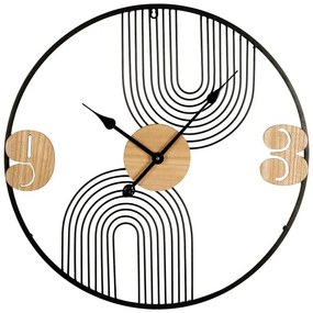 Ρολόι τοίχου Tanel Inart μέταλλο σε μαύρη απόχρωση 60x2.5x60εκ 60x2.5x60 εκ.