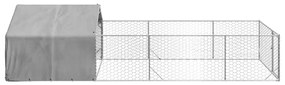 Κλουβί Σκύλου Εξωτερ. Χώρου με τρεχάλα 6x2x1,5μ. Γαλβαν. Ατσάλι - Ασήμι